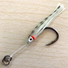 Bloodlust Assist Hooks - 7/0 Semi-Long Single Zebra Glow Squid
